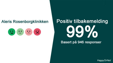 99% positive HappyOrNot tilbakemeldinger basert på 946 respondenter.